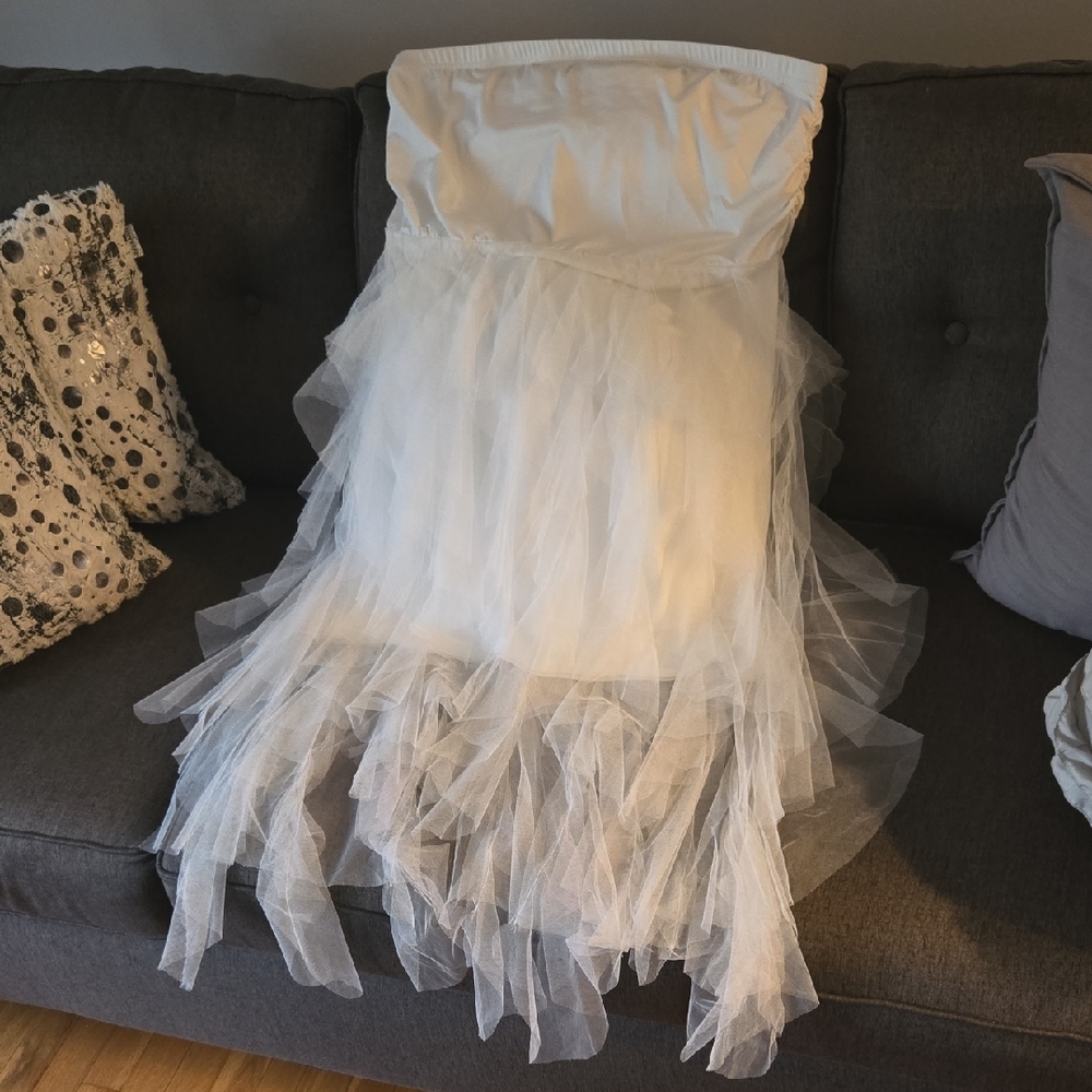 SHEIN Strapless White Tulle Dress 🤍NEW